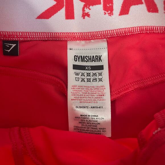 GYMSHARK Pink Elastic Wasit Shorts High Waist Extra Small XS Workout Gym - Picture 3 of 3